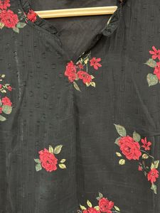 Black Dress With Red Roses