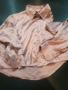 Mauve Satin Button-Down