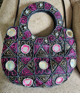 Beautiful Mirror Work Bag