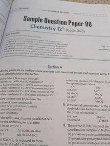 CHEMISTRY 15 SAMPLE QUESTION PAPER WITH SOLUTIONS