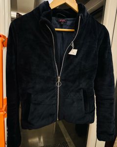 Stylish winter blue Velvet Jacket