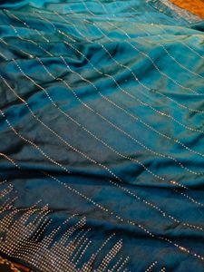 Elegant double colour Satin Saree