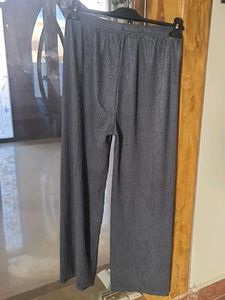 Casual Grey Textured Trousers