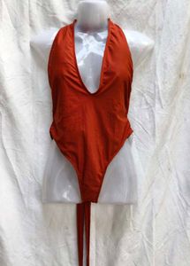 119. Chic Rust One Piece Swimsuit