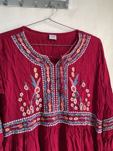 Embroidered Bohemian Tunic Dress/Kurta