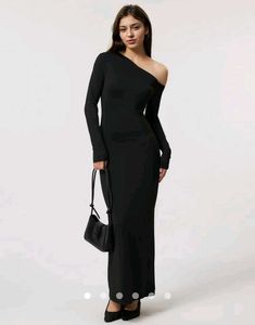 Elegant Black One-Shoulder Dress