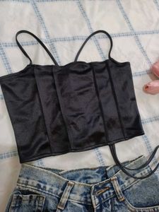 H&amp;M Satin Corset Top