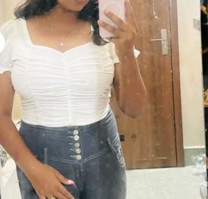 White Ruched Crop Top
