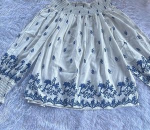 Embroidered Off-Shoulder Kurti Top
