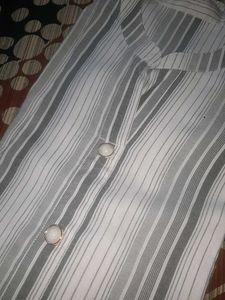 Striped Button-Down Top