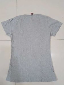 Gray Tunic Top with Lace Detail