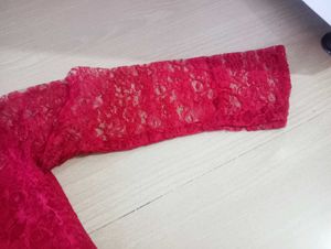 Summer Special Maroon Stylish Net Tunic