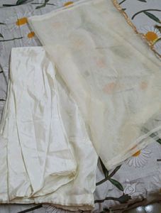 Diwali Sale--White Anaarkali Suit