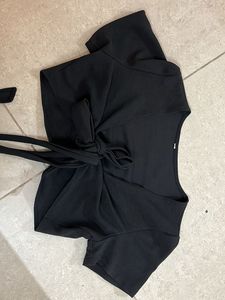 Black Tie Front Top