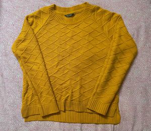 Mustard Textured Knit Sweater
