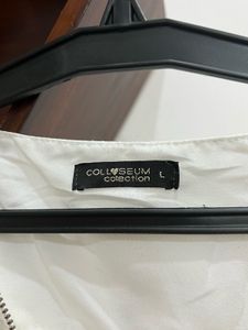White Sleeveless Zip-Up Top