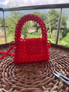Red Beaded Handbag