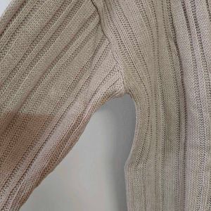 Mauve Ribbed V-Neck Sweater