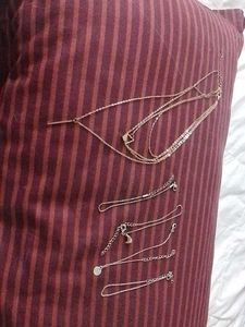 Artificial Rose Gold Necklace &amp; Bracelet Set