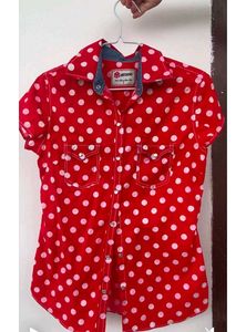 Red Polka Dot Button Down