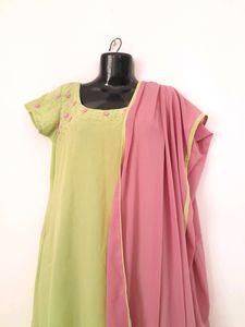 Green Casual Kurta &amp; Dupatta (Women&#39;s)