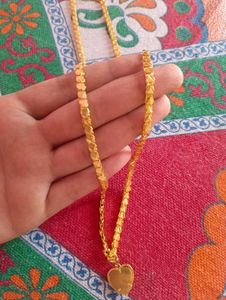 1 Gram Gold Heart Pendant Chain With Garenti