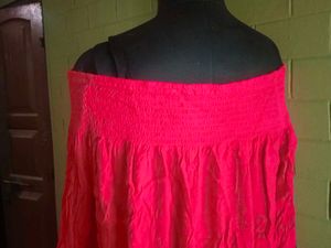 Forever 21 Hot Red Off-the-Shoulder Ruffle Blouse