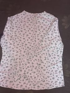 Floral Lace Trim Long Sleeve Top