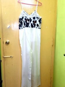 White leopard printed jumpsuit