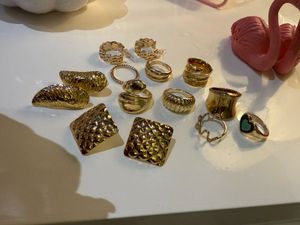 Set Of 10 Rings And 3 Pair Earrings