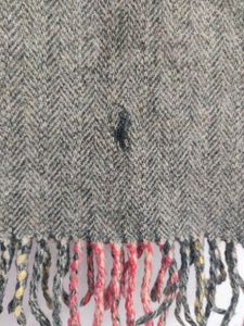 Reversible Gray Herringbone Scarf