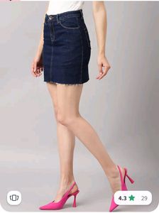 Blue Denim Mini Skirt