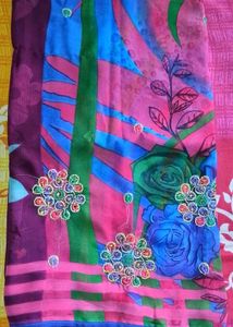 Colorful Embroidered Saree 🌷🌷