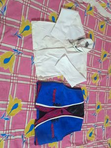 Kids White Shirt With Coat, Tie And Brooch