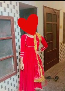 Red Anarkali Kurta Set