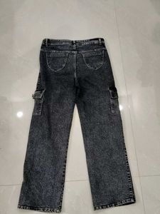 Acid Wash Wide Leg Cargo Jeans❤‍🔥