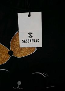 Sassafras Black Hoodie/Sweatshirt  from Myntra