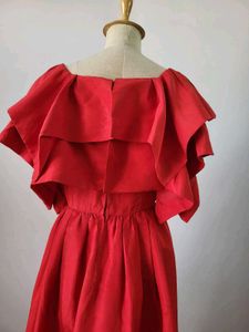 Red Off-Shoulder Maxi Dress