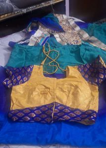 Net Half  Saree With  Blouses Petticoat