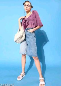 Chic Purple Tie-Front Crop Top💜x