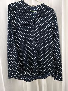 NAVY BLUE With White POLKA DOTS TOP