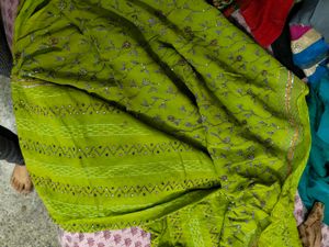 Heavy Green Embroidered Saree