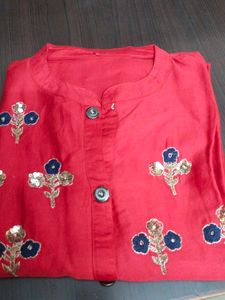 Red Silk Kurti