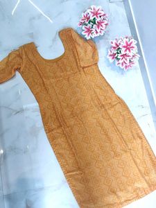 Yellow Printed Kurta