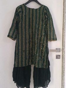 Green Embellished Kurta Set