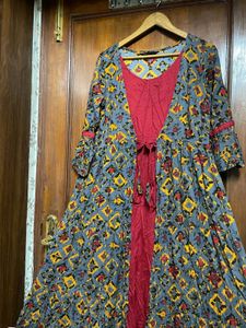 Floral Print Dress with Cardigan