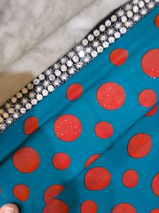 Black&amp;White, Green&amp;Red Elegant Saree
