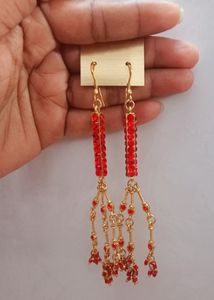 Red Colour Long Earrings