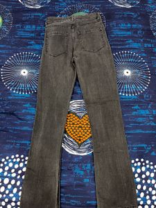 Dark Grey Flared Jeans (high Rise)