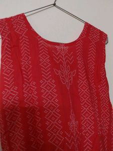 Red Printed Kurta